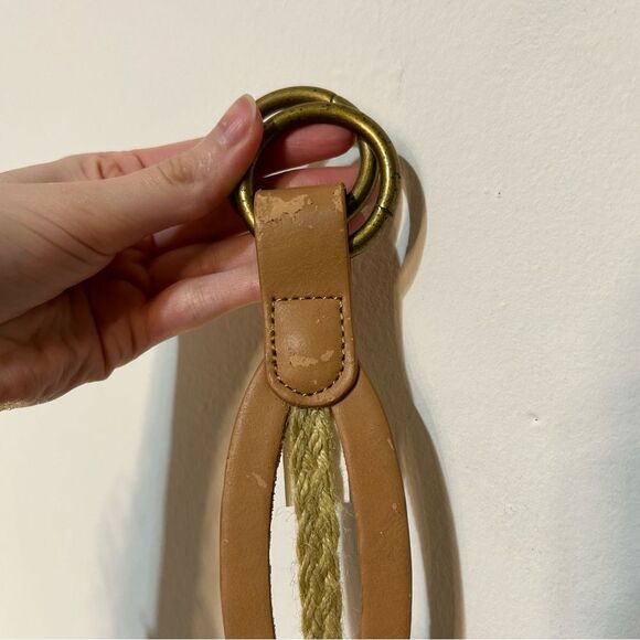 Nine West Vintage America Collection Leather Rope Braided Brown Belt Size Medium main image 4